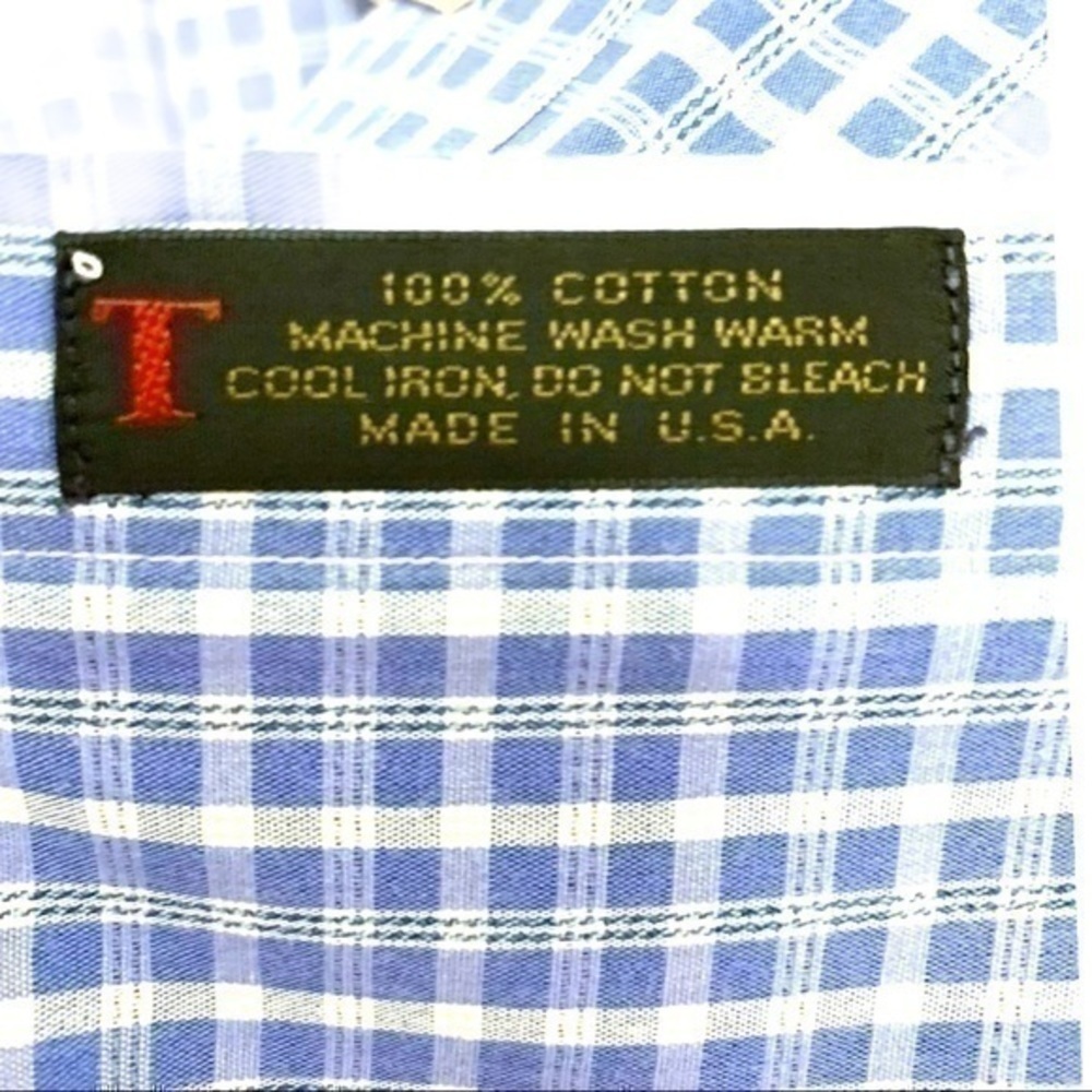 Robert Talbott Blue Gingham Button Down Shirt - image 3